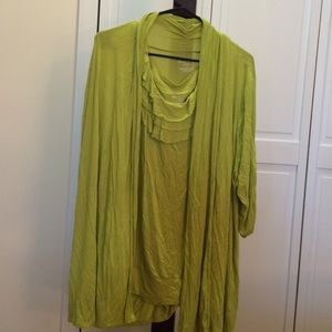 Lane Bryant cardigan & cami